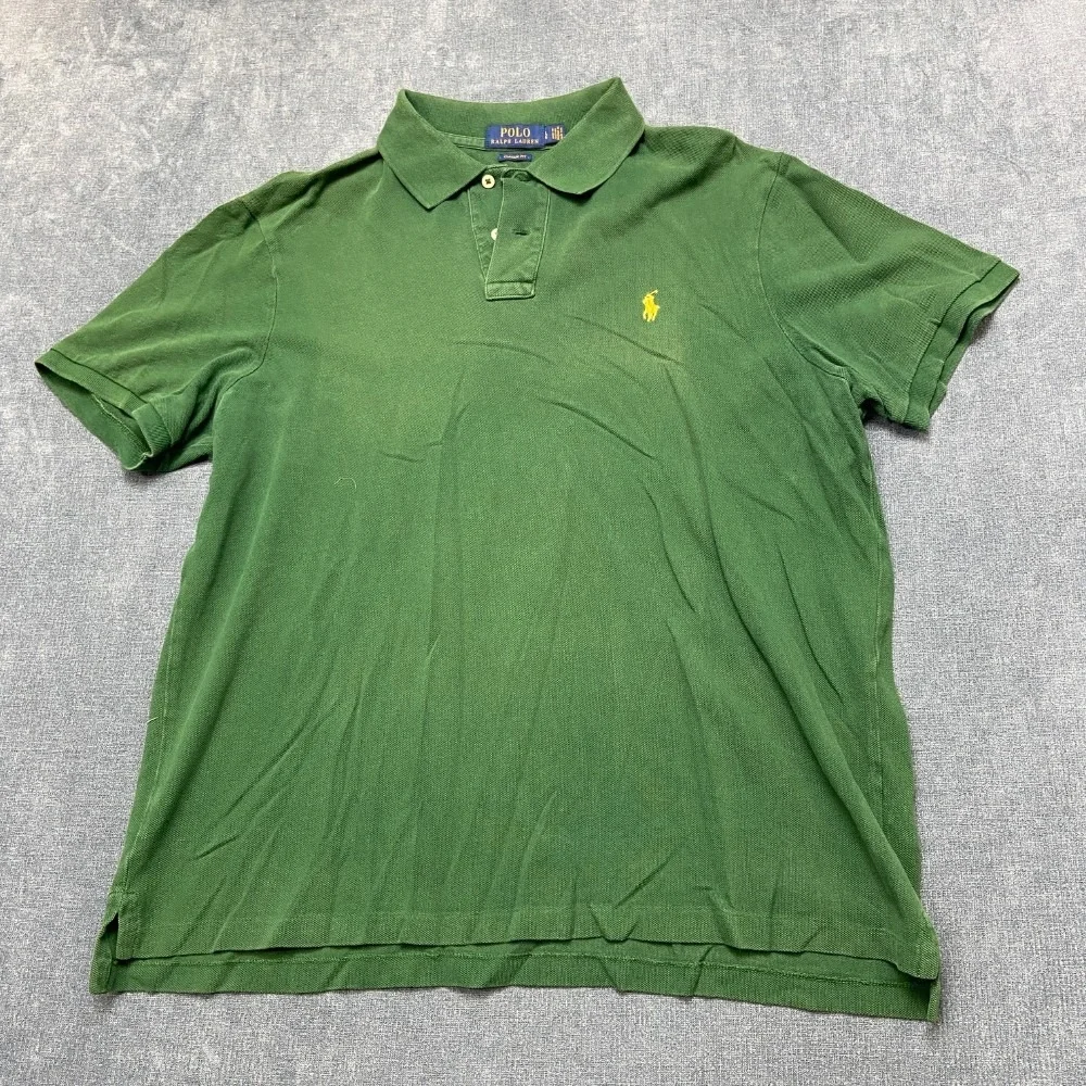 Polo Ralph Lauren Shirt Mens Large Green Hi Lo Hem Classic Fit Sportswear Golf